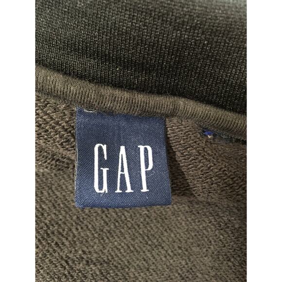 Vintage Gap Medium Jacket Black Dual Zipper Front Slip Pockets Mock Turtle Neck - Picture 4 of 5